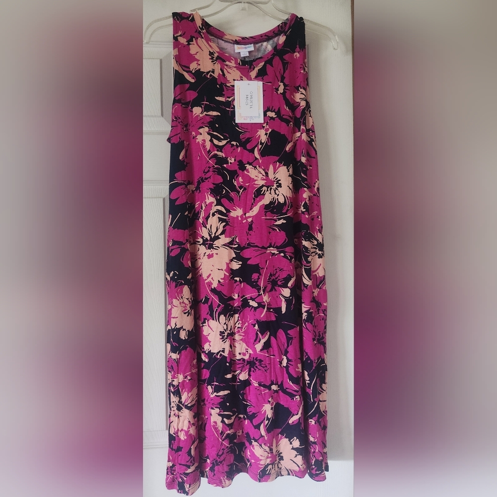 Charlotte Floral Dress in Pink and Black